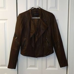 Andrew Marc Brown Leather Jacket - Small